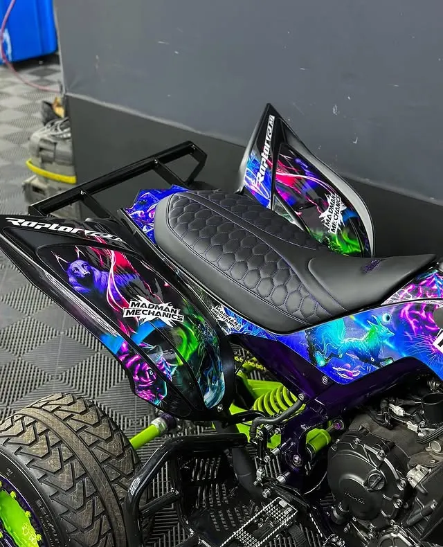 Custom Raptor 700R Purple with carbon fiber upgrades